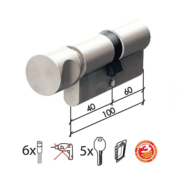 Cilindar kod dugme CL2020K SS x100mm(40D-60)  5kod DBP2