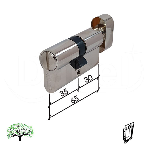 Cilindar za WC vrata CL2036WC Nikl 65mm(35-30)  WC 6x6mm DBP1