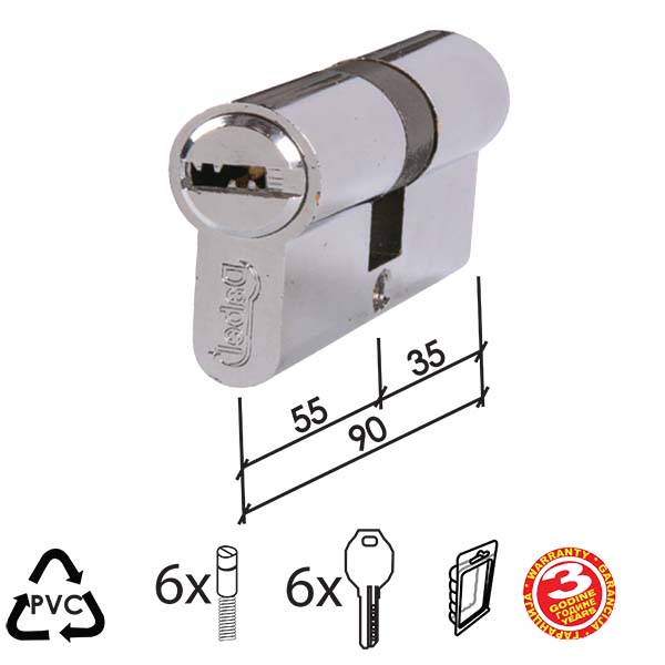 Cilindar kodirani CL2040 Hr 90mm(35-55)  6kod DBP1