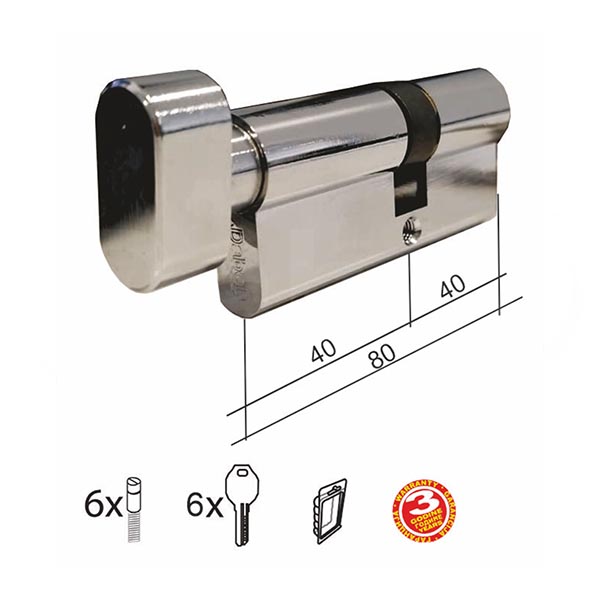 Cilindar kod dugme CL2040K Hr 80mm(40D-40)  6kod DBP1