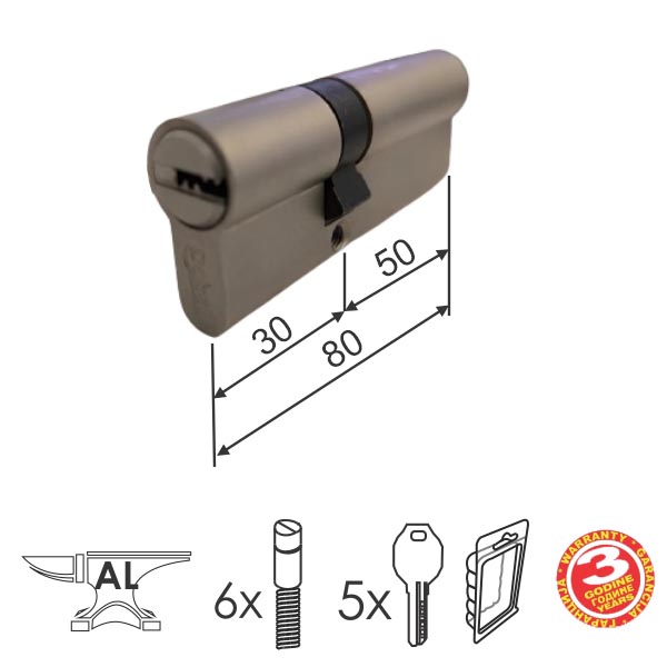Cilindar kodirani CL2090 SS 80mm(30-50)   DBP2