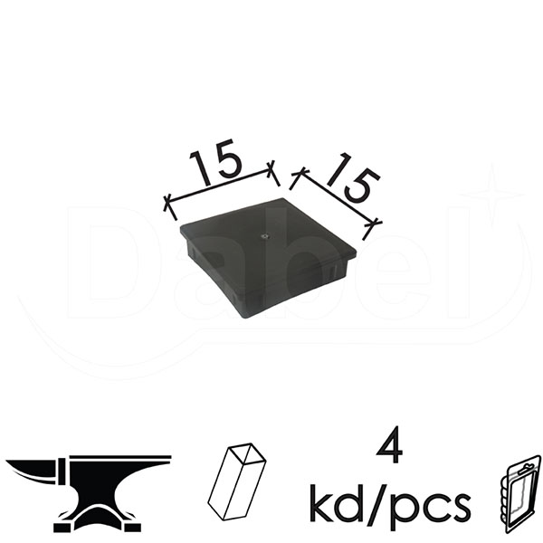 Čep za bravarsku kutiju ČP21 Crna 15x15mm (4kom)  DBP1