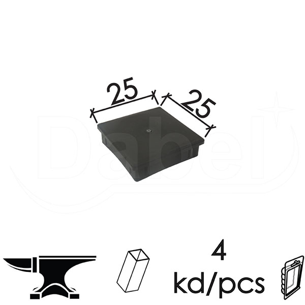 Čep za bravarsku kutiju ČP21 Crna 25x25mm (4kom)  DBP1