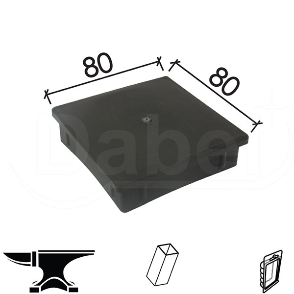 Čep za bravarsku kutiju ČP21 Crna 80x80mm   DP1