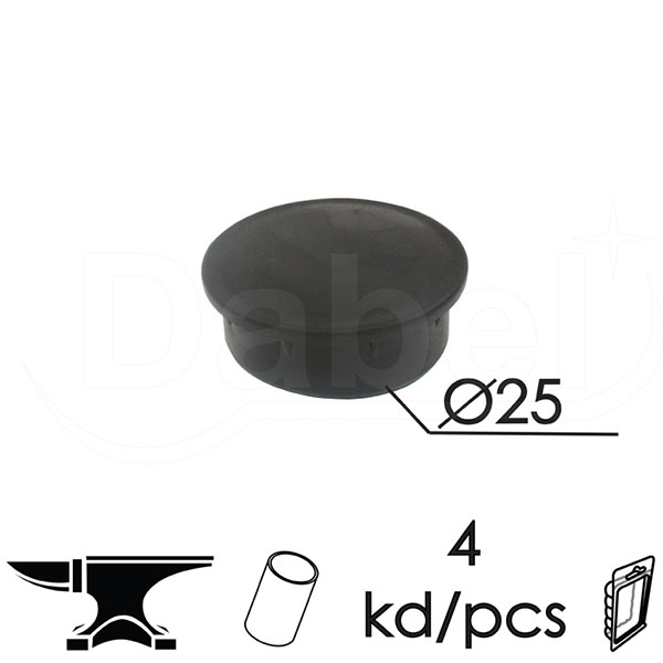 Čep za bravarsku kutiju ČP22 Crna fi25mm (4kom)  DBP1