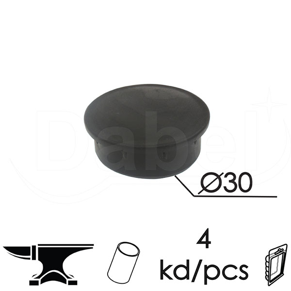Čep za bravarsku kutiju ČP22 Crna fi30mm (4kom)  DBP1