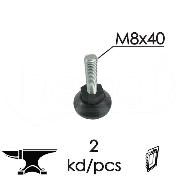 Nivelacijska stopica NS01 Crna M8x40mm (2kom)  DP1