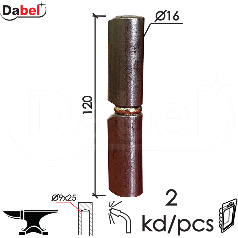Šarka bravarska za vrata SP7 Ne fi16xx120mm (2kom)  DBP2