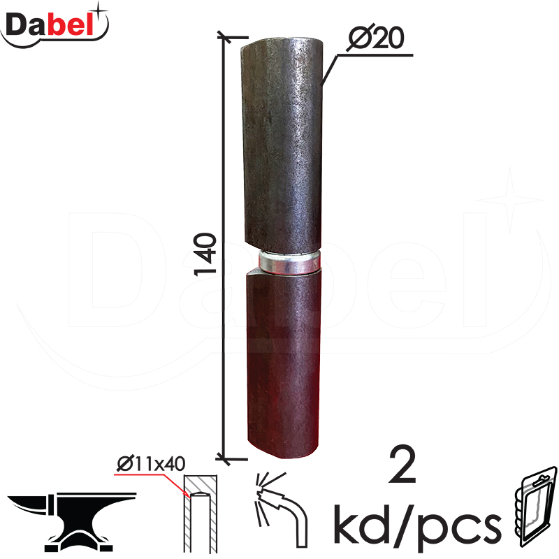 Šarka bravarska za vrata SP7 Ne fi20xx140mm (2kom)  DBP2