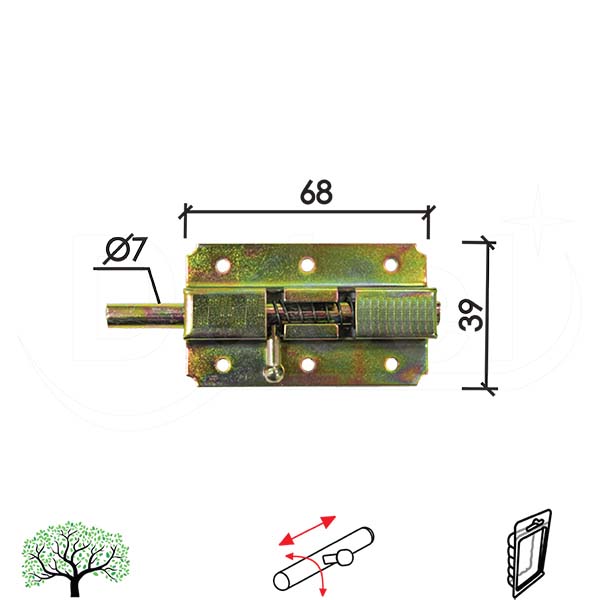 Reza sa oprugom RO1 ZnŽ 39x68x21/fi7mm   DBP1