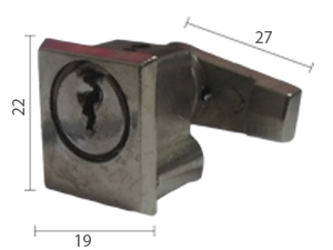 Bravica za metalni orman 2112 Nikl 19/22/15mm  Isti ključ
