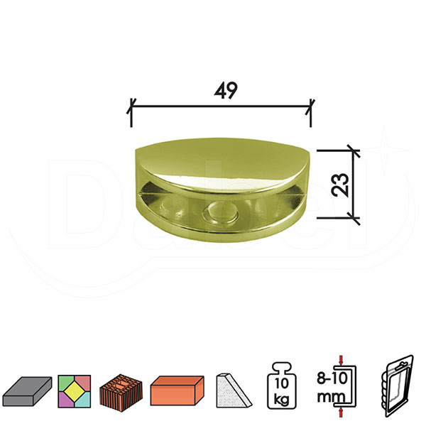 Nosač za staklenu policu N31 Ms 49/23/8-10mm (2kom) 10kg DBP1