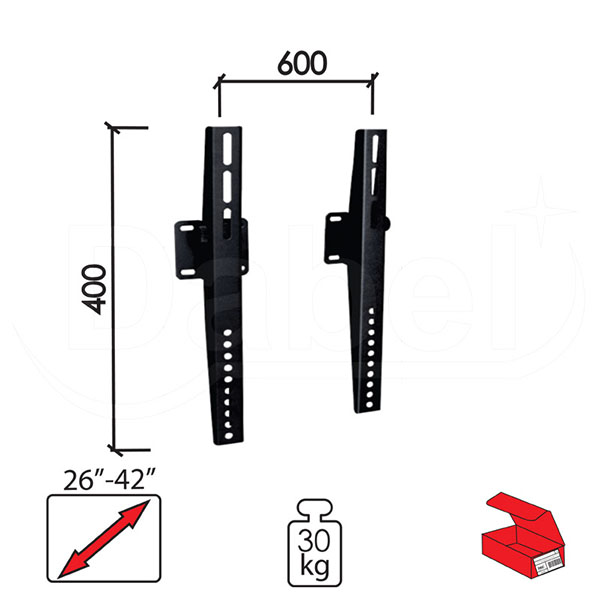 Nosač za TV N103 Crna 26-42/400-600x400mm/30kg/10s  30kg Q