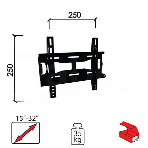 Nosač za TV N101 Crna 15-32/250x250mm/35kg  35kg Q