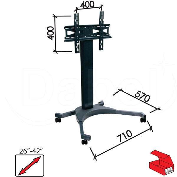 Nosač za TV N107 Crna 26-42  400x400,600x400 fix Q