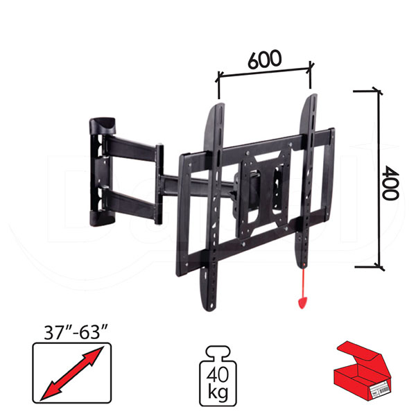 Nosač za TV N117 Crna 37-63/600x400mm/40kg/15s  40kg Q