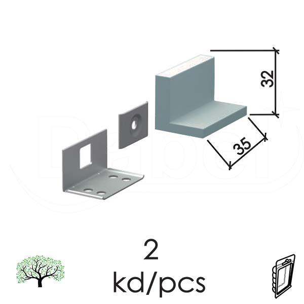 Nosač kuhinjskog elementa NE1 Siva 35x32mm (2kom)  DBP1