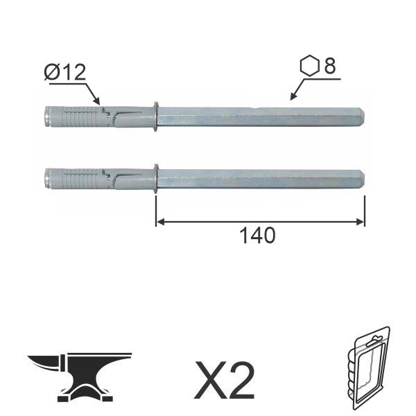 Skriveni nosač police SNP ZnB OK8x140/fi12mm (2kom)  DBP1