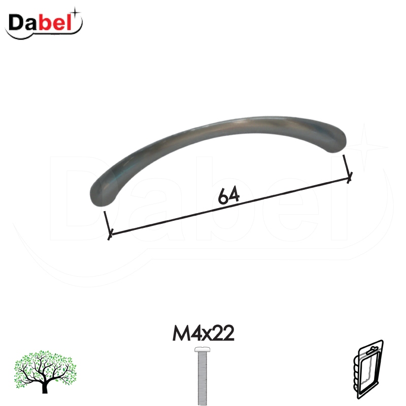 Ručica za nameštaj C40 B-Ni 64mm  M4x22mm Q