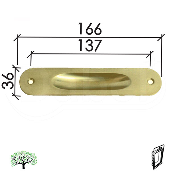 Ručica ukopavajuća za nameštaj C4 Ms 36x166mm   DP1