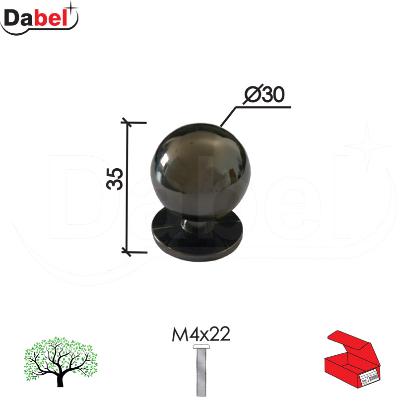Dugme za nameštaj D19 NN 30mm (2kom)  DBP1