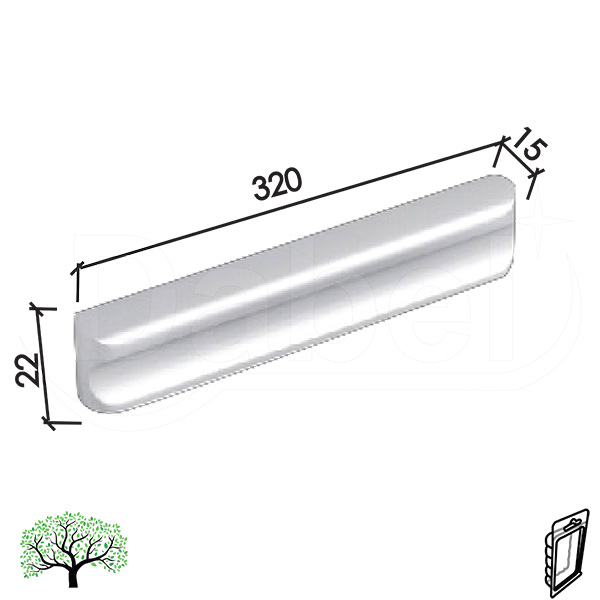Ručica za nameštaj C3 Alum x320mm
