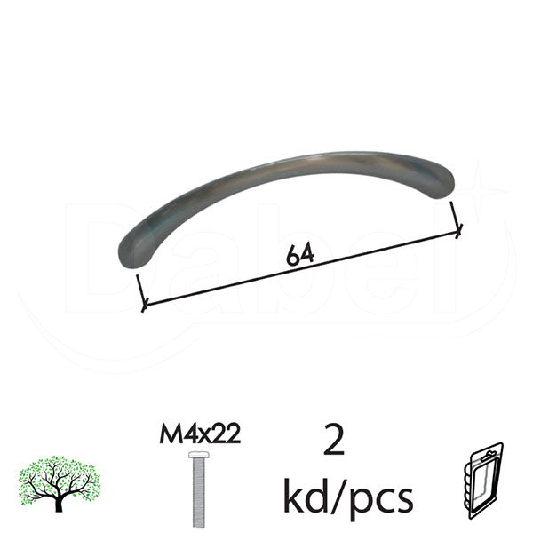 Ručica za nameštaj C40 B-Ni 64mm (2kom) M4x22mm DBP1