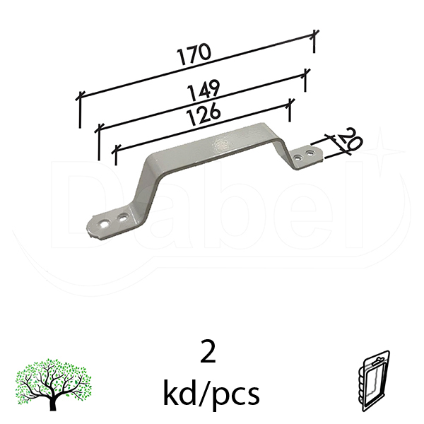 Rukohvat za nameštaj RU8 Bela 20x170x30/126/149mm (2kom)  DBP1