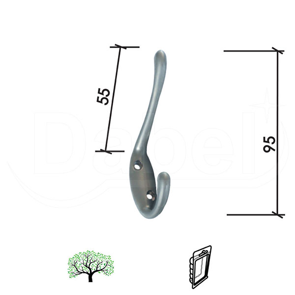 Kuka za kaput i šešir V55 Mat-Hr 55x95mm   DBP1