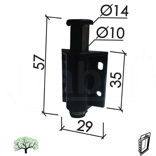 Magnet potisni 4127 Crna 35mm   DBP1