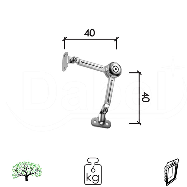 Podizni mehanizam A935 Nikl 40x40mm  6kg DP1