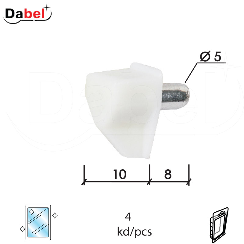 Nosač staklene police NP14 Trans FI=5/L=8/L1=10mm (4kom)  DBP1