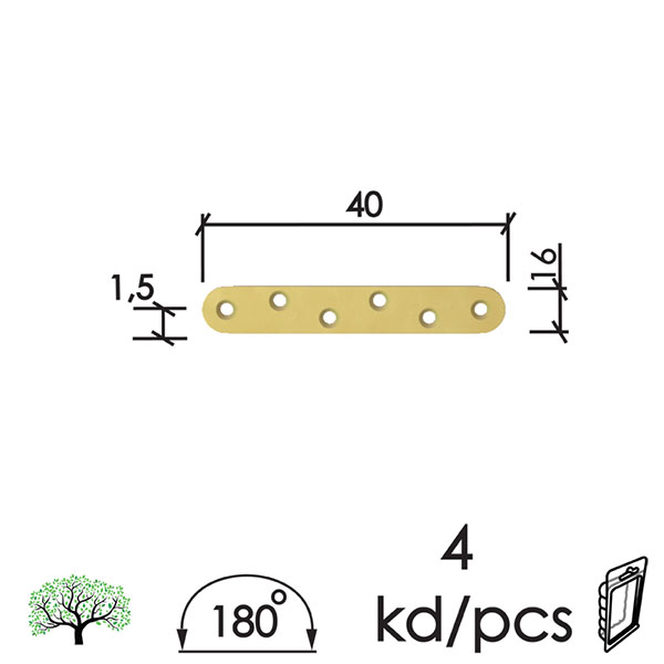 Vezač ravni VEZ10 ZnŽ 40x16x1,5mm (4kom)  DSP