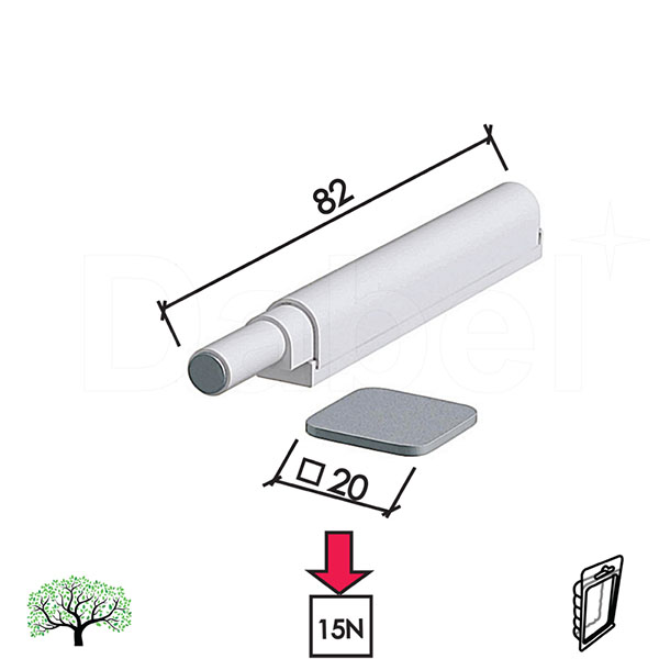 Usporivač za kuhinjska vrata A975 Siva 39,5x20,5mm  15N/1,5kg DBP1