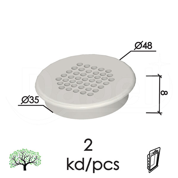 Ventilacioni čep VC1 Siva fi35/fi48x8mm (2kom)  DBP1
