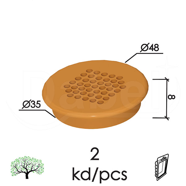 Ventilacioni čep VC1 Oker fi35/fi48x8mm (2kom)  DBP1