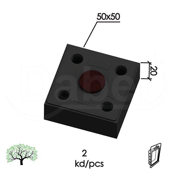 Nogica za komode KN1 Crna 50x50x20mm (2kom)  DBP1