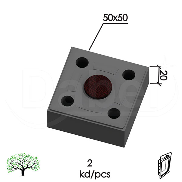 Nogica za komode KN1 Siva 50x50x20mm (2kom)  DBP1