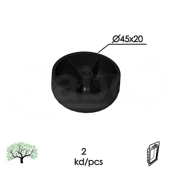 Nogica za nameštaj NM1 Crna f45x20mm (2kom)  DBP1