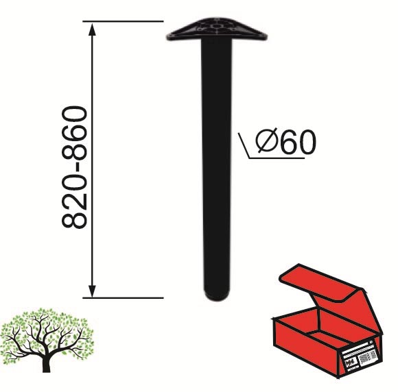 Noga za sto NO11 Crna fi60/820-860mm   OPD