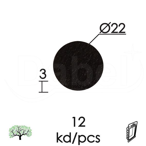 Podloška filc samol. za nameštaj F01 Braon fi22x3mm (12kom)  DPZ