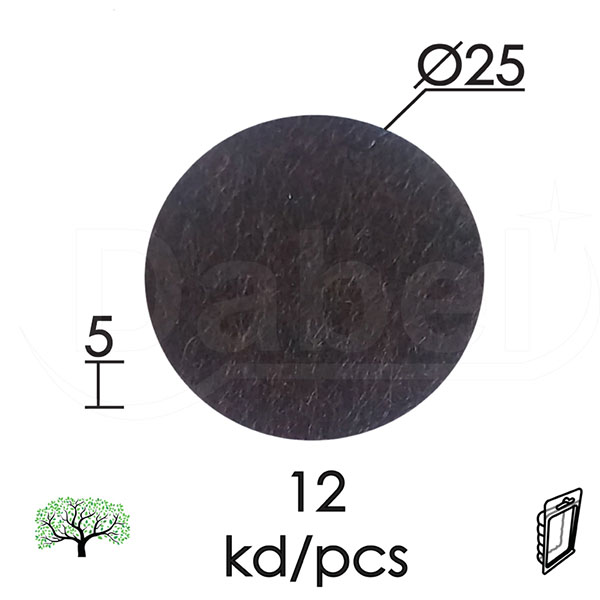 Podloška filc samol. za nameštaj F02 Braon fi25x5mm (12kom)  DPZ