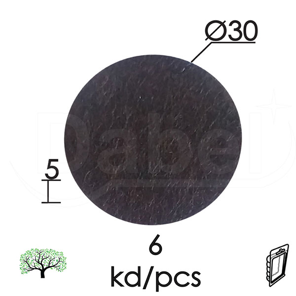 Podloška filc samol. za nameštaj F02 Braon fi30x5mm (6kom)  DPZ