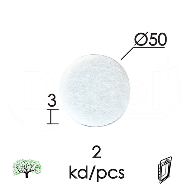 Podloška filc samol. za nameštaj F01 Bela fi50x3mm (2kom)  DPZ