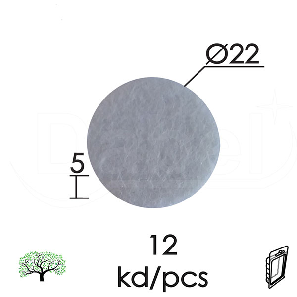 Podloška filc samol. za nameštaj F02 Bela fi22x5mm (12kom)  DPZ