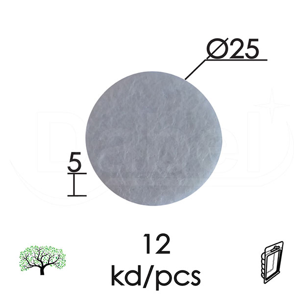 Podloška filc samol. za nameštaj F02 Bela fi25x5mm (12kom)  DPZ