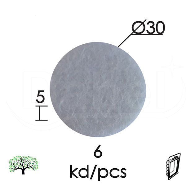 Podloška filc samol. za nameštaj F02 Bela fi30x5mm (6kom)  DPZ