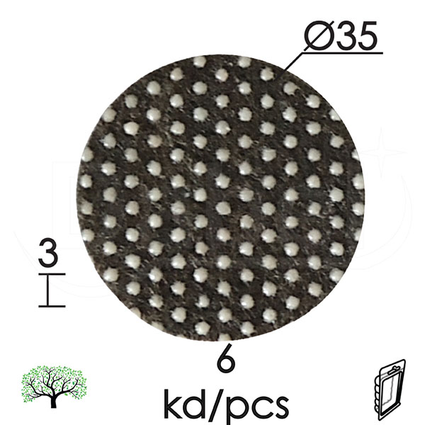 Podloška filc samol. za nameštaj F03 Braon fi35x3mm (6kom)  DPZ
