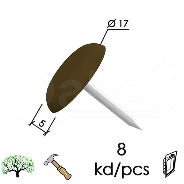 Podloška PVC za nameštaj ekser FK03 Braon fi17mm (8kom)  DBP1