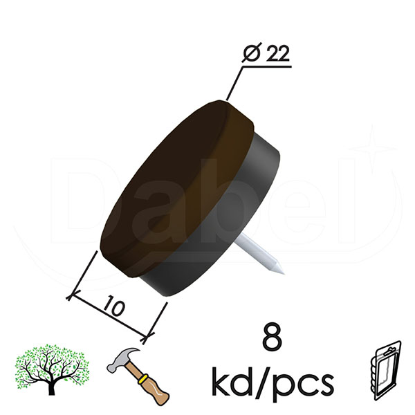 Podloška Guma za nameštaj ekser FK04 Braon fi22mm (8kom)  DBP1
